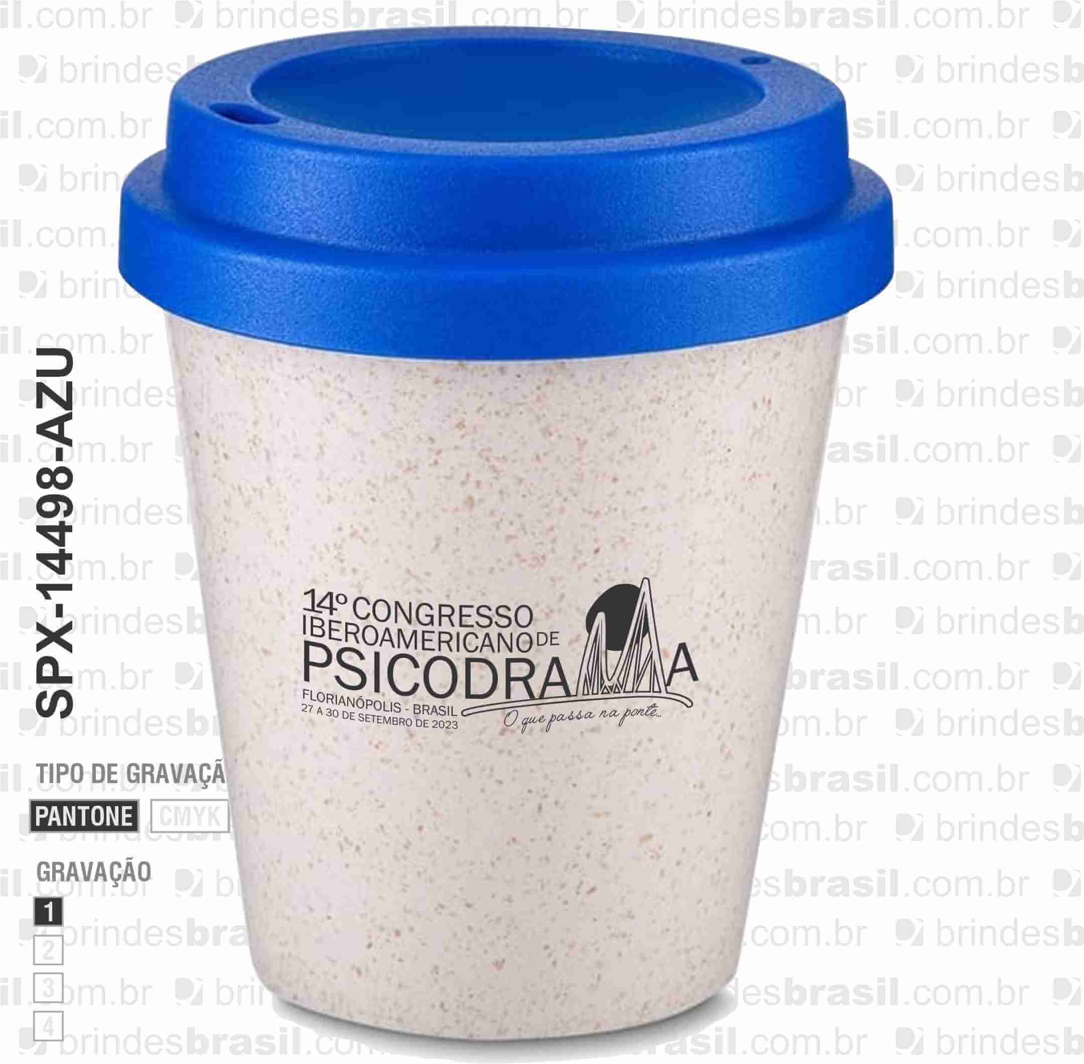 COPO FIBRA DE ARROZ 350ML SPX-14498-AZU NA COR BEGE - Imagem 3