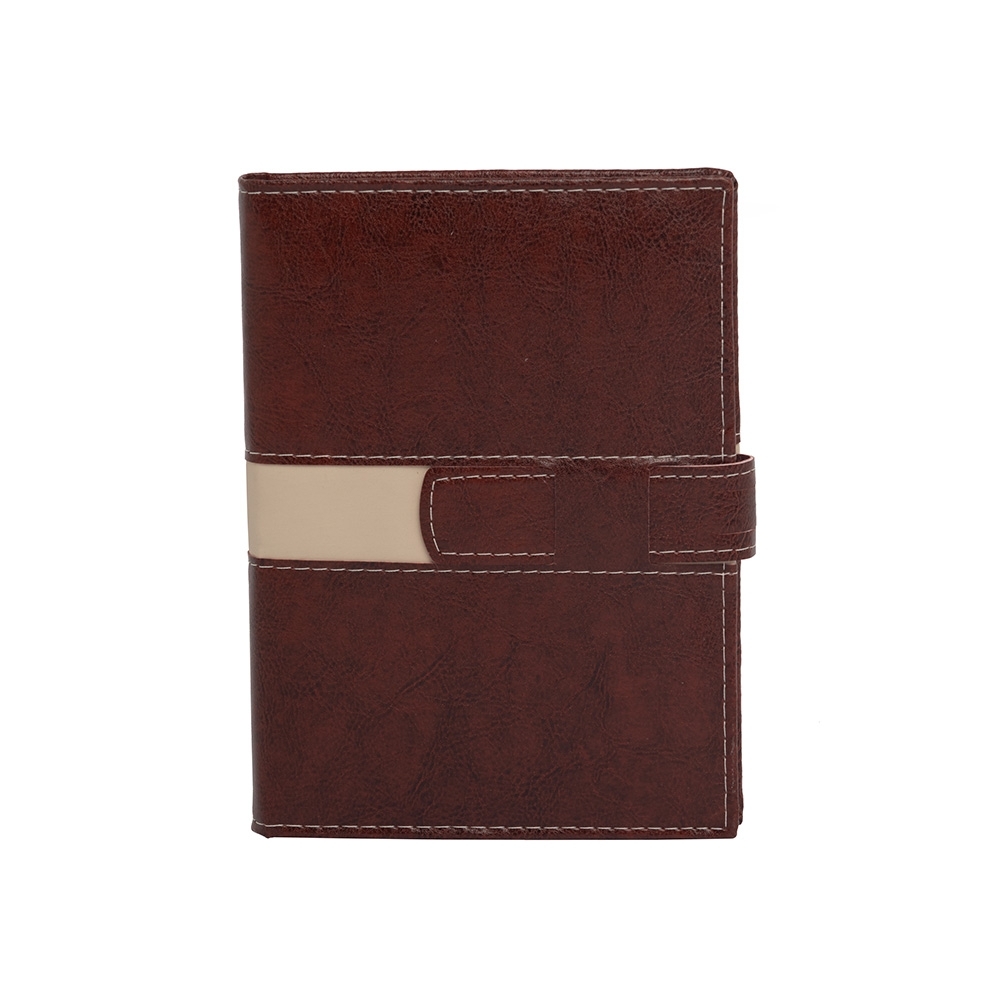 AGENDA DIÁRIA COM FECHO E SUPORTE PRA CANETA SPX-13919-MRM/CRE NA COR MARROM