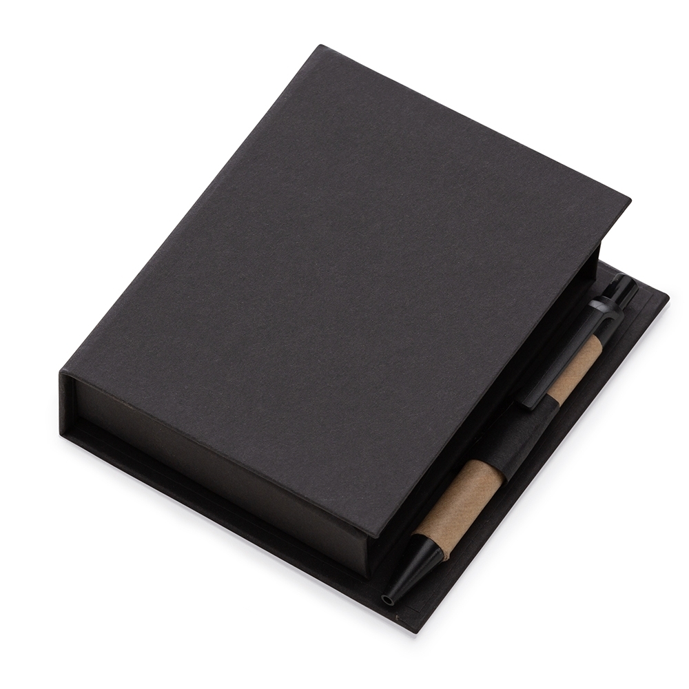 BLOCO DE ANOT. C/ AUTO-ADESIVO E CANETA SPX-14228-PRE NA COR PRETO