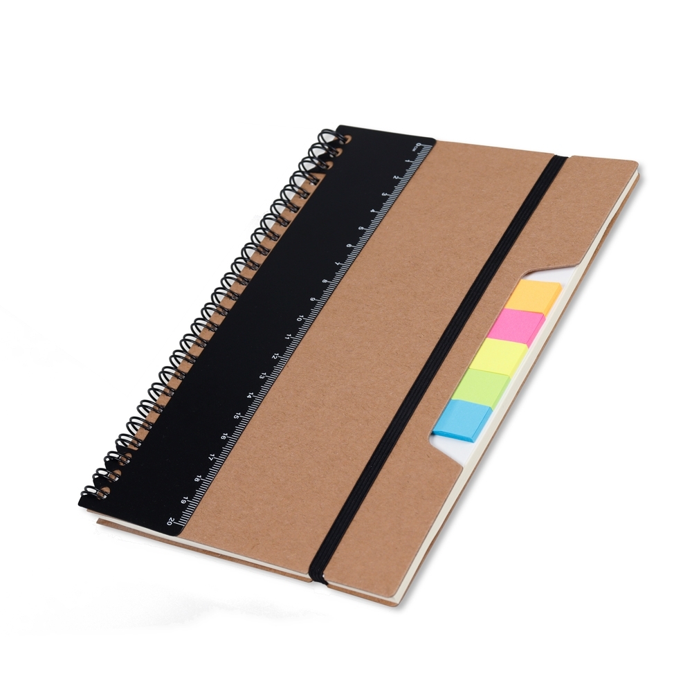 CADERNO P/ ANOT. KRAFT COM ELASTICO SPX-14692-PRE NA COR PRETO