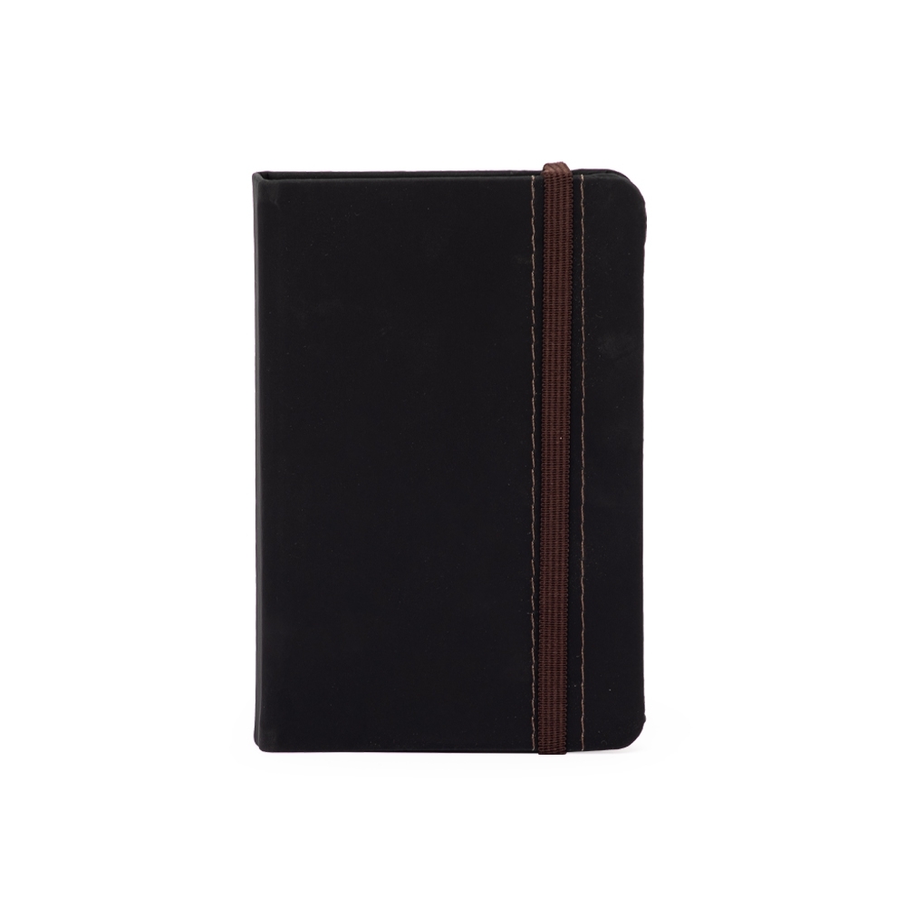 CADERNETA EMBORRACHADA COM PAUTA SPX-15052-PRE/MAR NA COR PRETO