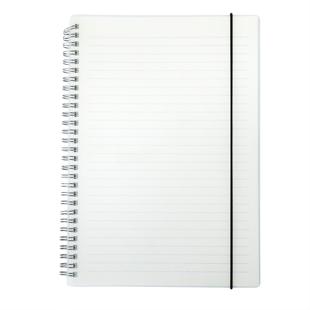 CADERNO COM CAPA PLÁSTICA SPX-05059-TRA NA COR TRANSPARENTE