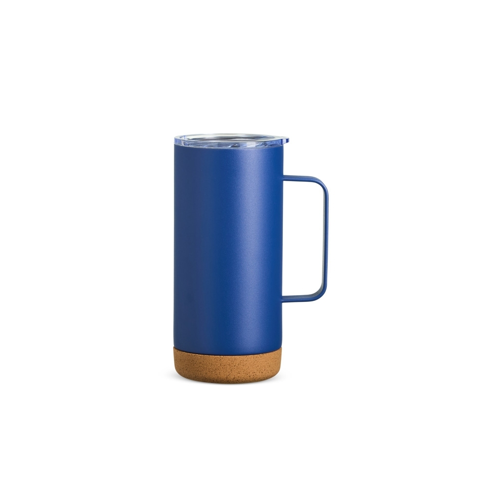 CANECA TÉRMICA COM CORTIÇA DE 500ML SPX-18839-AZU NA COR AZUL