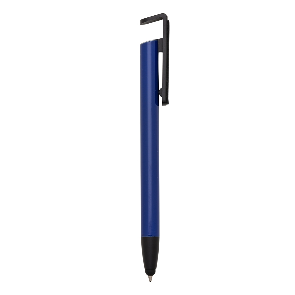 CANETA BASE CELULAR C/ LIMPADOR DE TELA E PORTA TOUCH  SPX-13589-AZU/PRE NA COR AZUL