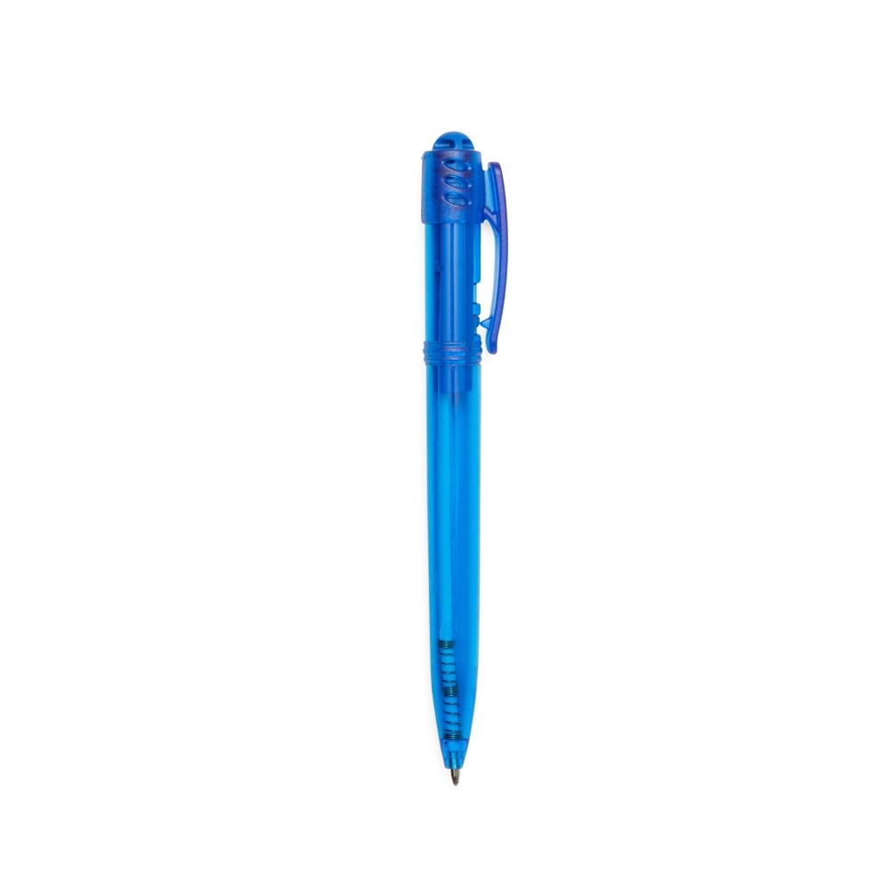 CANETA PLASTICA TRANSLUCIDA SPX-1089T-AZU NA COR AZUL