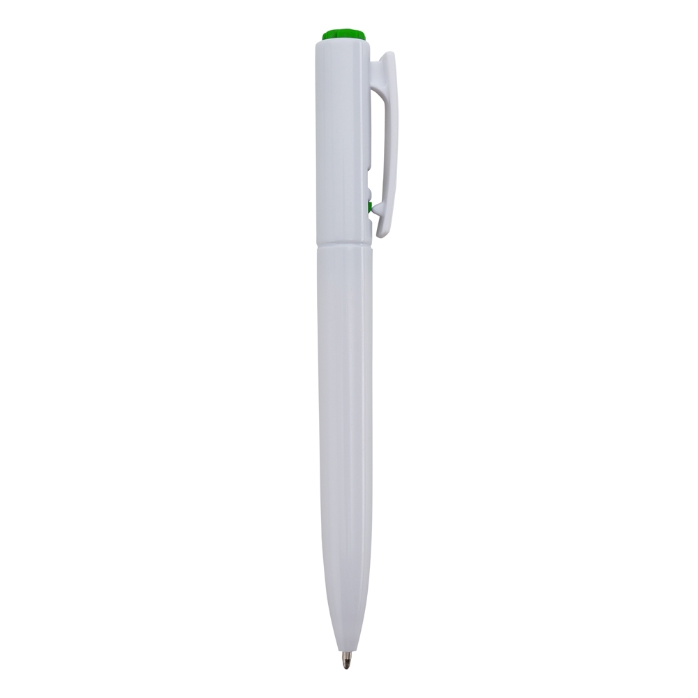 CANETA PLÁSTICA SPX-01091C-BCO/VD NA COR BRANCO