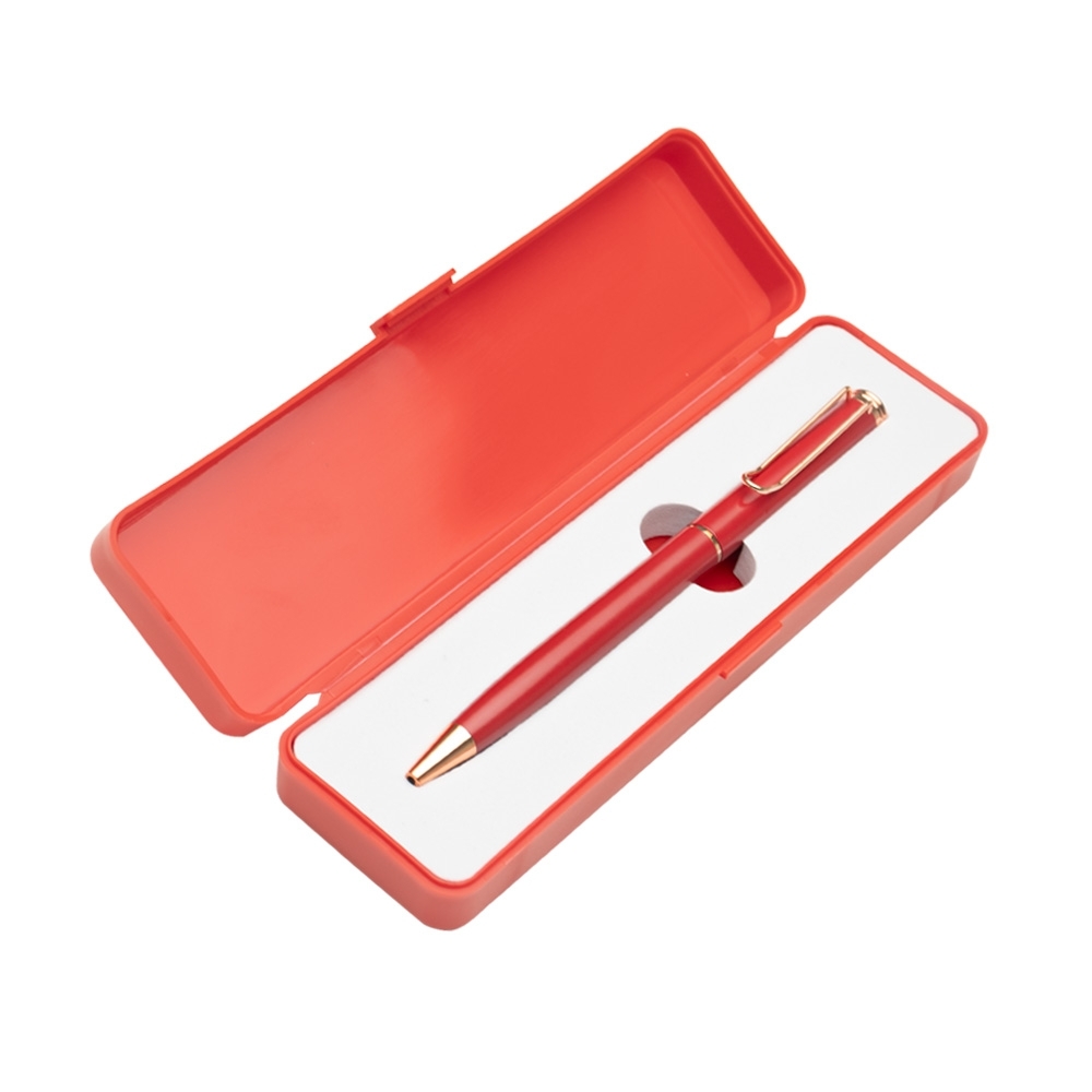 CANETA METAL C/ BOX DE  PLÁSTICO SPX-14480-VM/COB NA COR VERMELHO