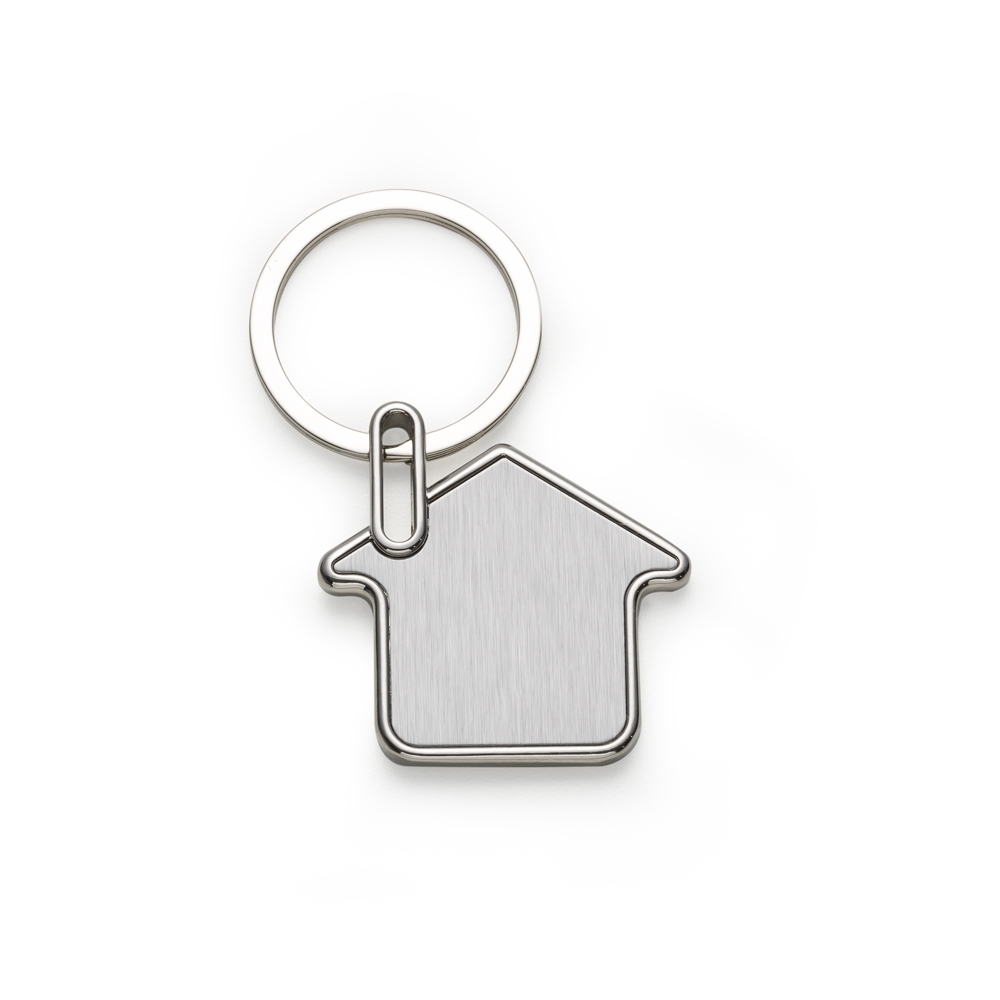 CHAVEIRO DE METAL FORMATO CASA  SPX-12691-PRA NA COR PRATA