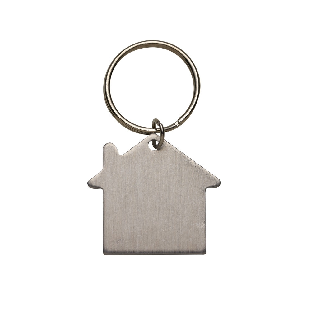 CHAVEIRO PLAQUINHA FORMATO CASA SPX-10200-PRA NA COR PRATA