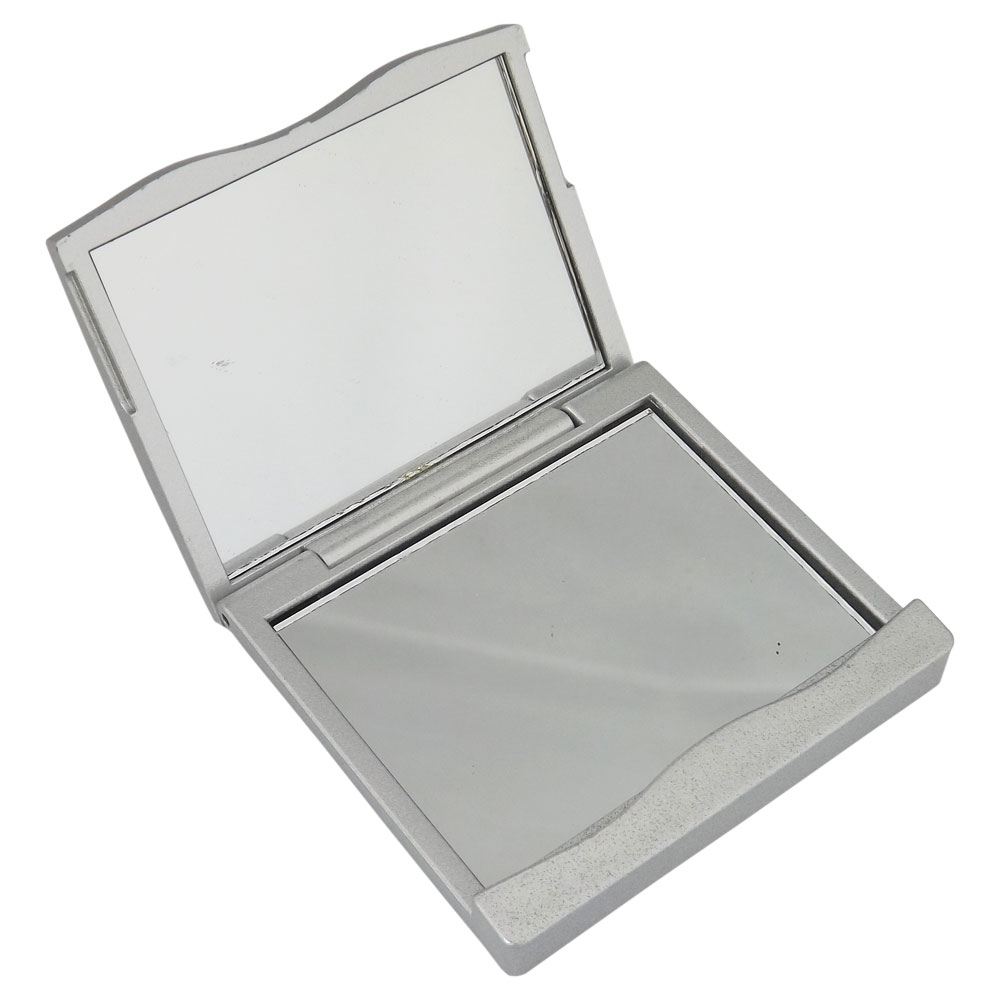 ESPELHO PLÁSTICO QUADRADO SEM AUMENTO  SPX-12069-PRA NA COR PRATA