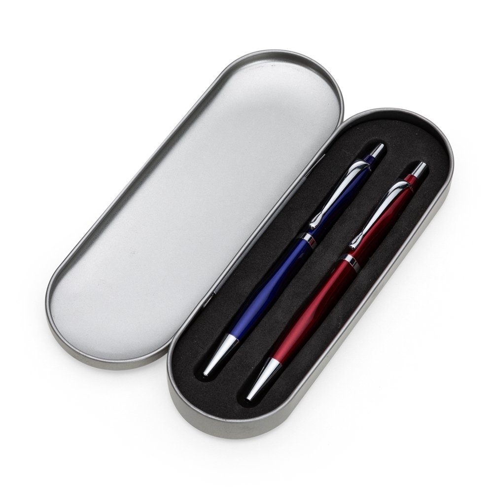 ESTOJO P/ 2 CANETAS SPX-BOX-10-PRA NA COR PRATA