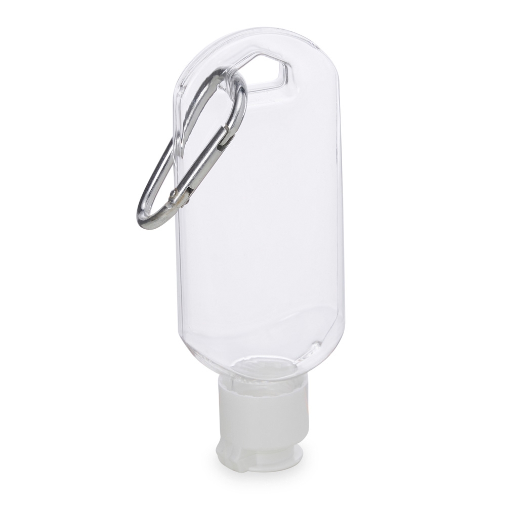 FRASCO 55ML C/ MOSQUETÃO  SPX-P@18635-TRA/TRA NA COR TRANSPARENTE