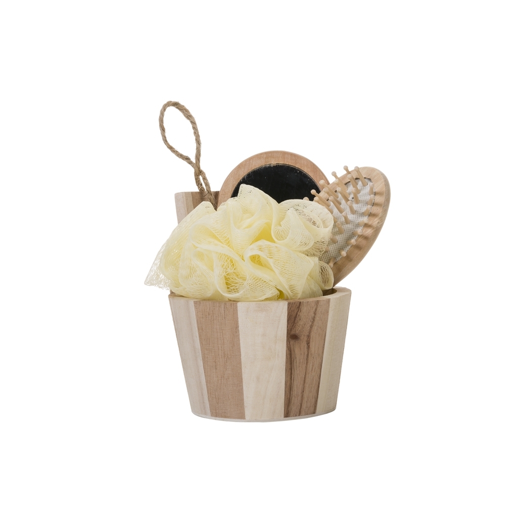 KIT BANHO ECOLÓGICO C/ 3 PÇS  SPX-12382-MAD NA COR MADEIRA