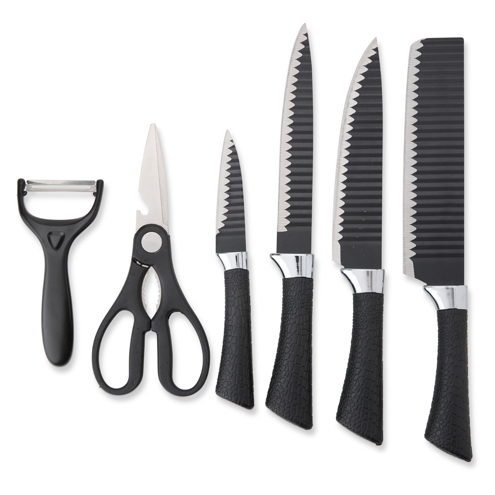 KIT CHURRASCO 6 PEÇAS SPX-08123-PRE NA COR PRETO