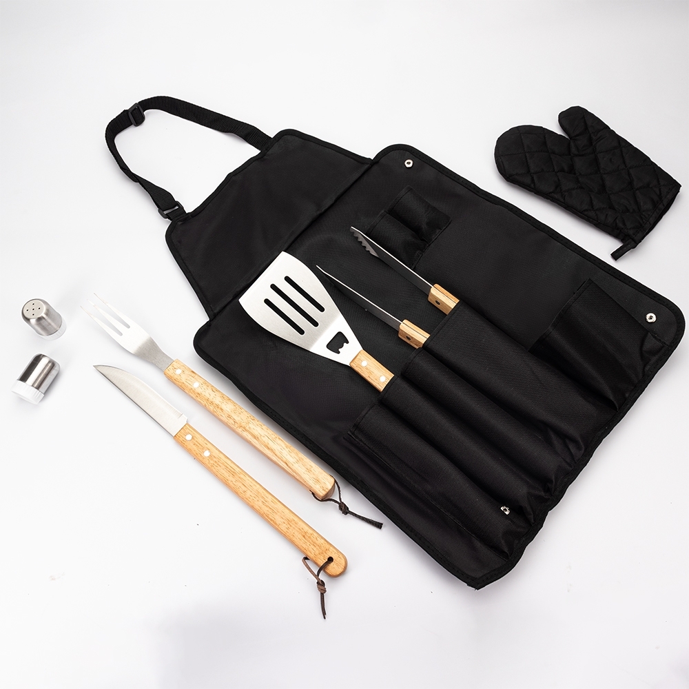 KIT CHURRASCO 8 PEÇAS SPX-05184B-PRE NA COR PRETO