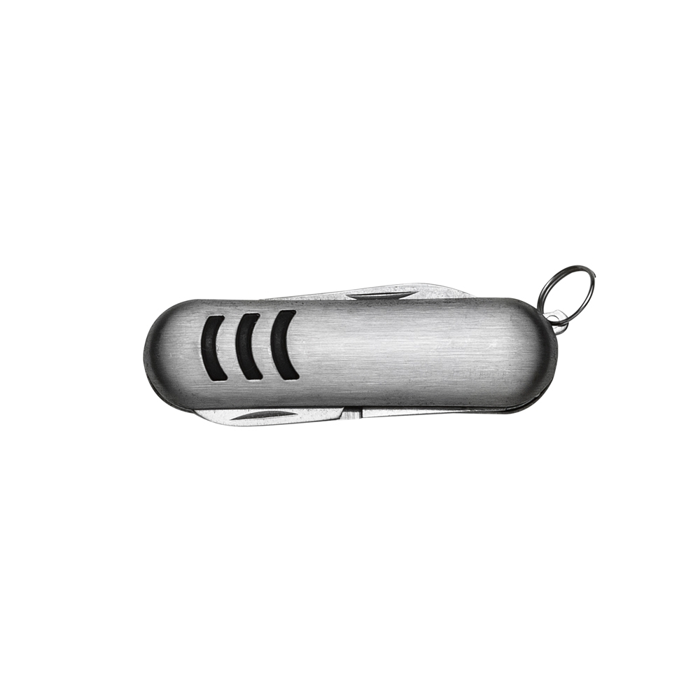 MINI CHAVEIRO METAL COM CANIVETE 3F SPX-11395-PRA NA COR PRATA