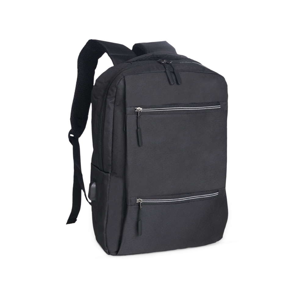 MOCHILA NYLON USB 20L  SPX-01318-PRE NA COR PRETO