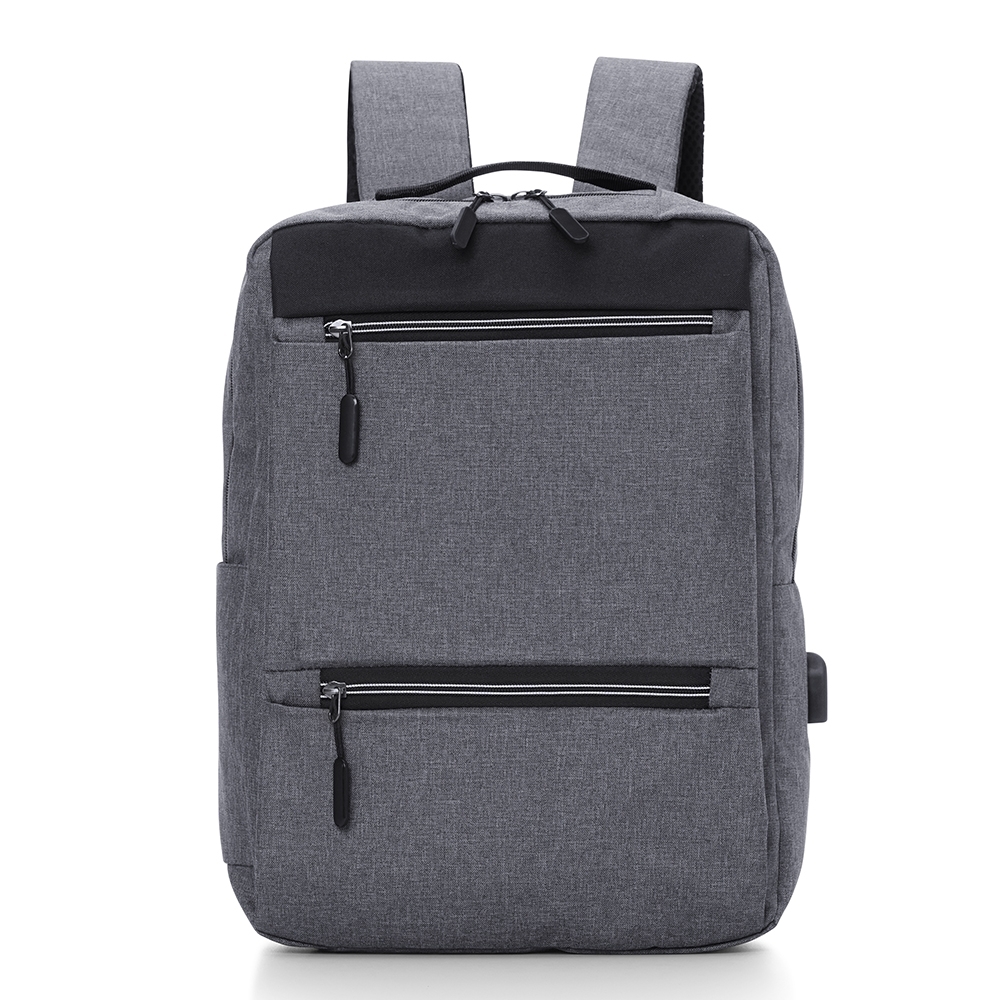 MOCHILA DE NYLON USB 21L SPX-01326-CIN NA COR PRATA