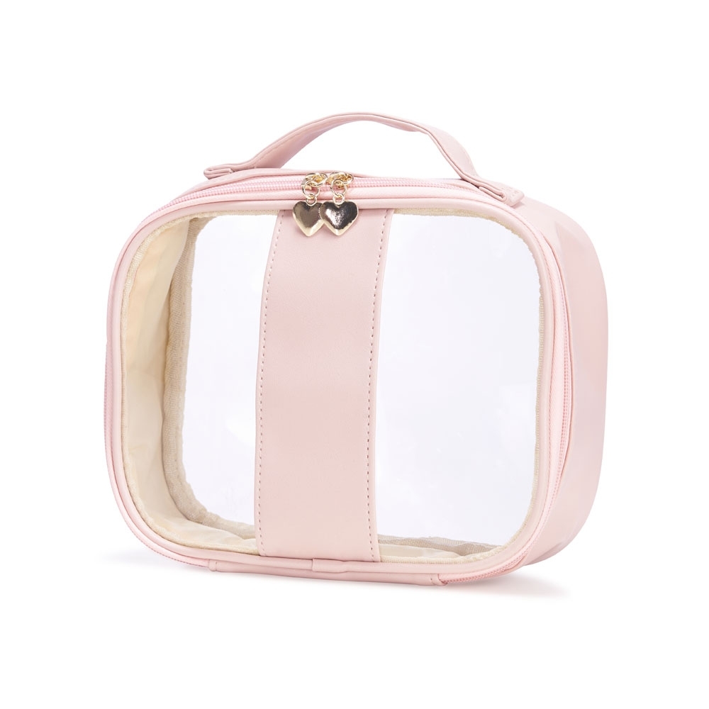 NECESSAIRE EM PVC E PU TAM.M SPX-18647M-RSC NA COR ROSA
