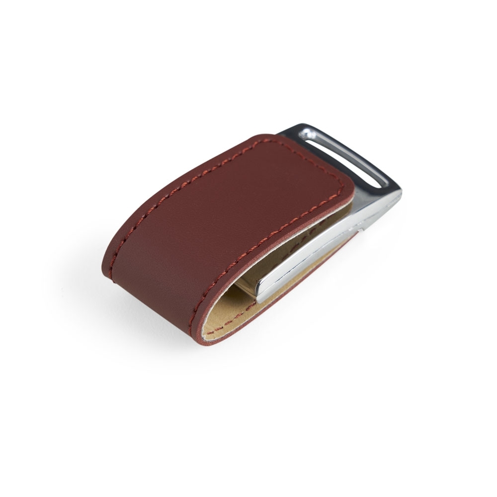 PEN DRIVE DE COURO 4GB SPX-00055-4GB-MAR/PRA NA COR MARROM