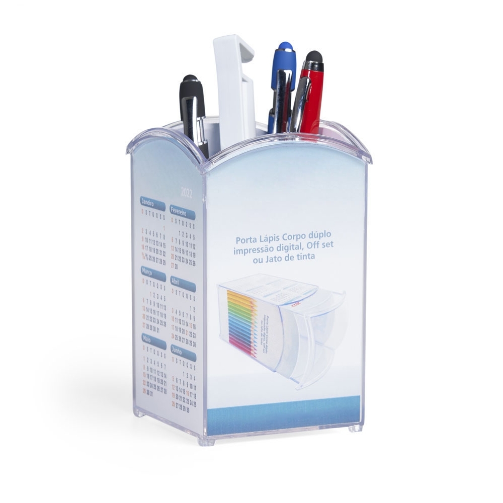 PORTA CANETAS P. FOTO EM ACRILICO SPX-14720-TRA NA COR TRANSPARENTE