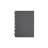 CADERNO CAPA EMBORRACHADA SPX-13708-CIN NA COR CINZA