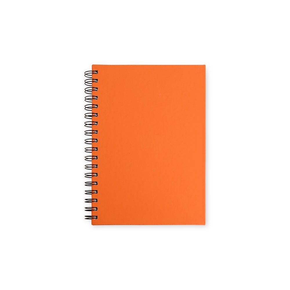 CADERNO CAPA EMBORRACHADA SPX-13708-LAR NA COR LARANJA