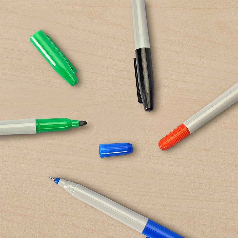 CANETA MARCADORA PONTA DUPLA SPX-09083-CIN/VM NA COR CINZA