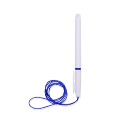 CANETA PLÁSTICA COM CORDÃO SPX-01092-BCO/AZU NA COR BRANCO