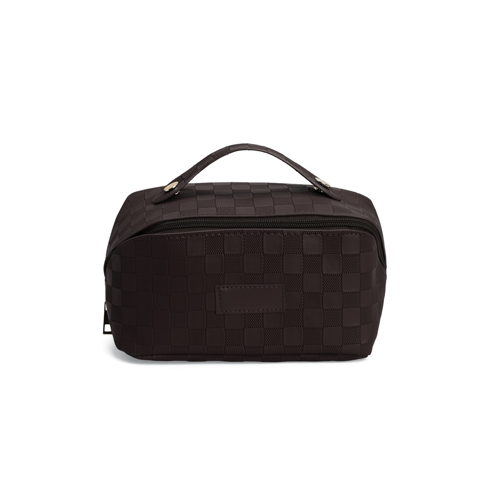 NÉCESSAIRE DE COURO SINTÉTICO SPX-02405-MAR NA COR MARROM