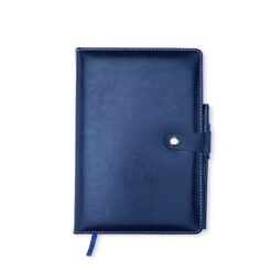 CADERNETA COURO SINTÉTICO COM CANETA SPX-19147-AZU NA COR AZUL