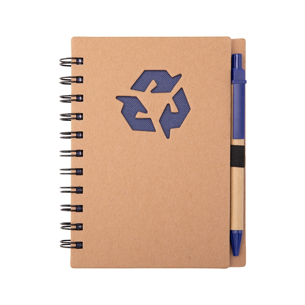 CADERNO ECOLÓGICO COM CANETA SPX-19135-AZU NA COR AZUL