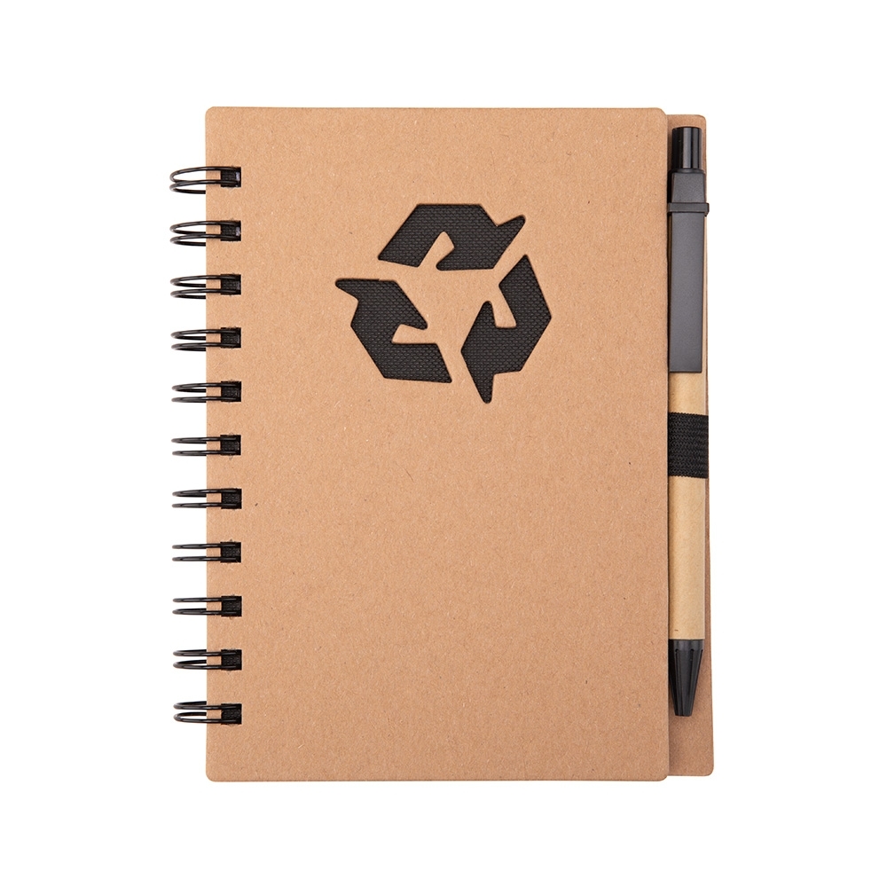 CADERNO ECOLÓGICO COM CANETA SPX-19135-PRE NA COR PRETO