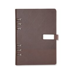 CADERNO FICHÁRIO COURO SINTÉTICO SPX-19140-MAR NA COR MARROM