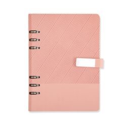 CADERNO FICHÁRIO COURO SINTÉTICO SPX-19140-ROS NA COR ROSA