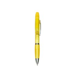 CANETA PLÁSTICA COM MARCA-TEXTO SPX-09112-AMA NA COR AMARELO
