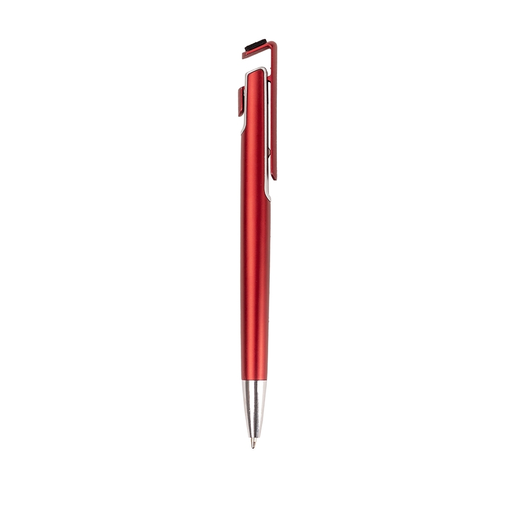 CANETA PLÁSTICA COM SUPORTE PARA CELULAR SPX-12412-VM/PRA NA COR VERMELHO
