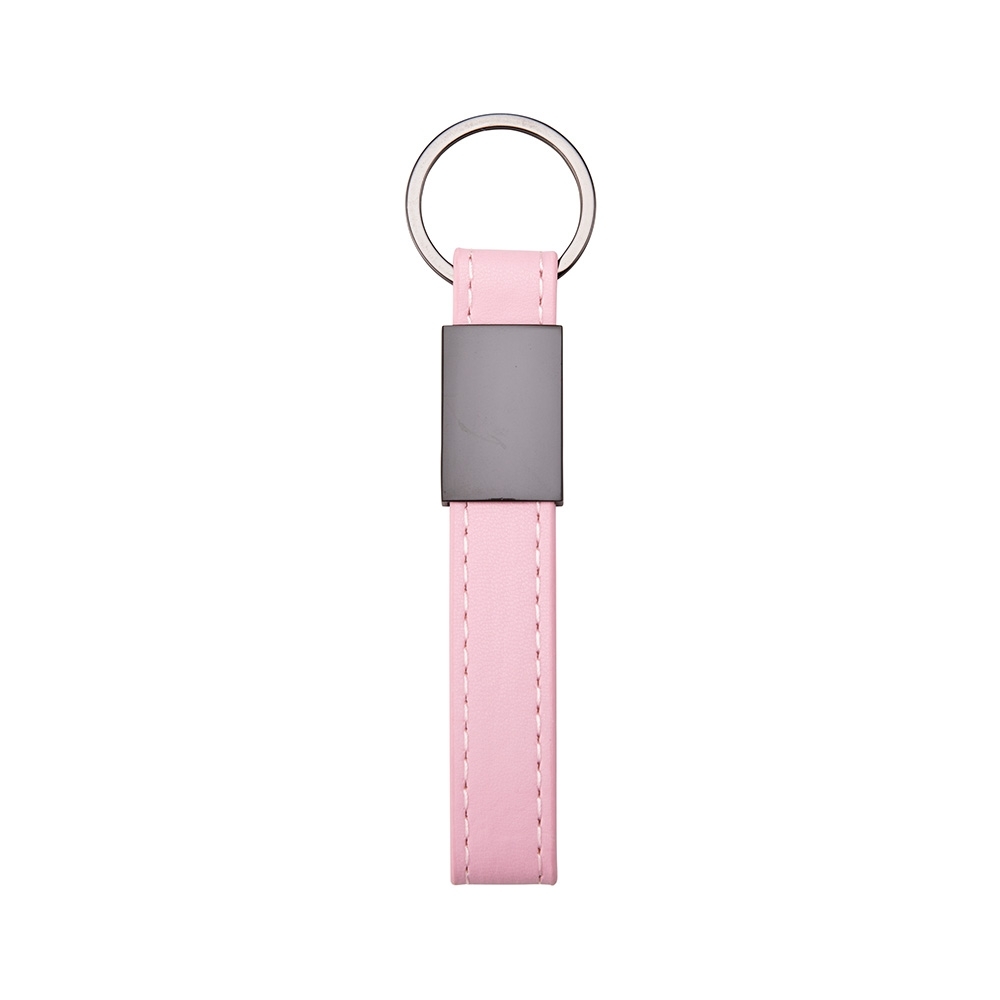 CHAVEIRO METAL COM COURO SINTÉTICO SPX-19149-ROS NA COR ROSA