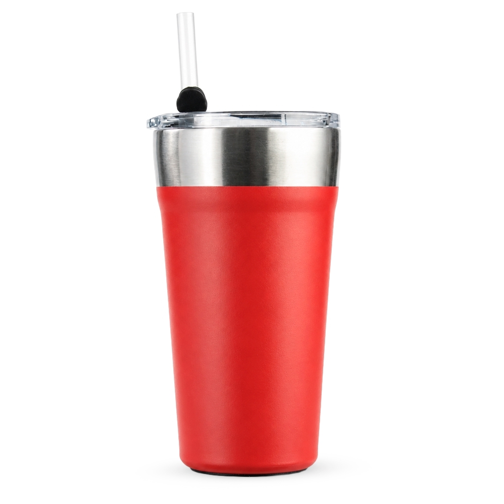 COPO TÉRMICO COM CANUDO 550ML SPX-P@18655-VM NA COR VERMELHO