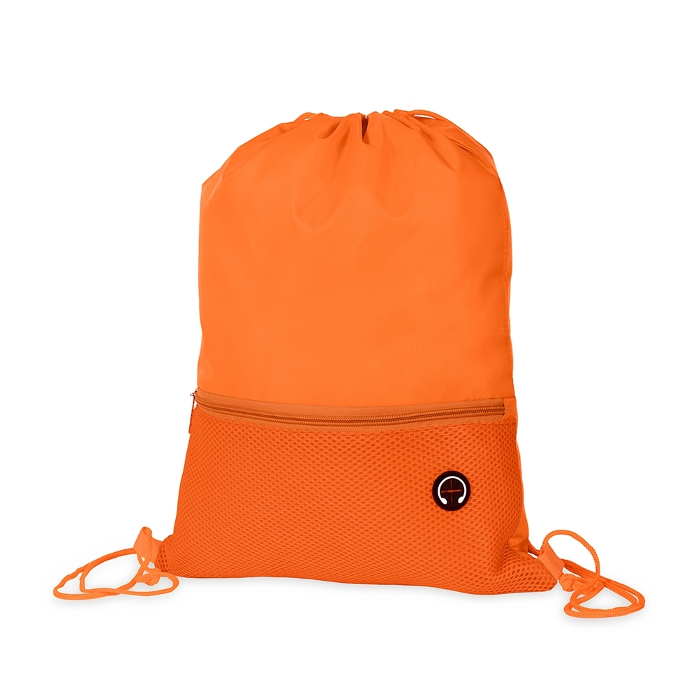 MOCHILA SACO POLIÉSTER SPX-19061-LAR NA COR LARANJA