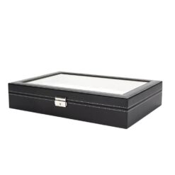 PORTA-RELÓGIOS COM 24 DIVISÓRIAS SPX-07815-PRE NA COR PRETO